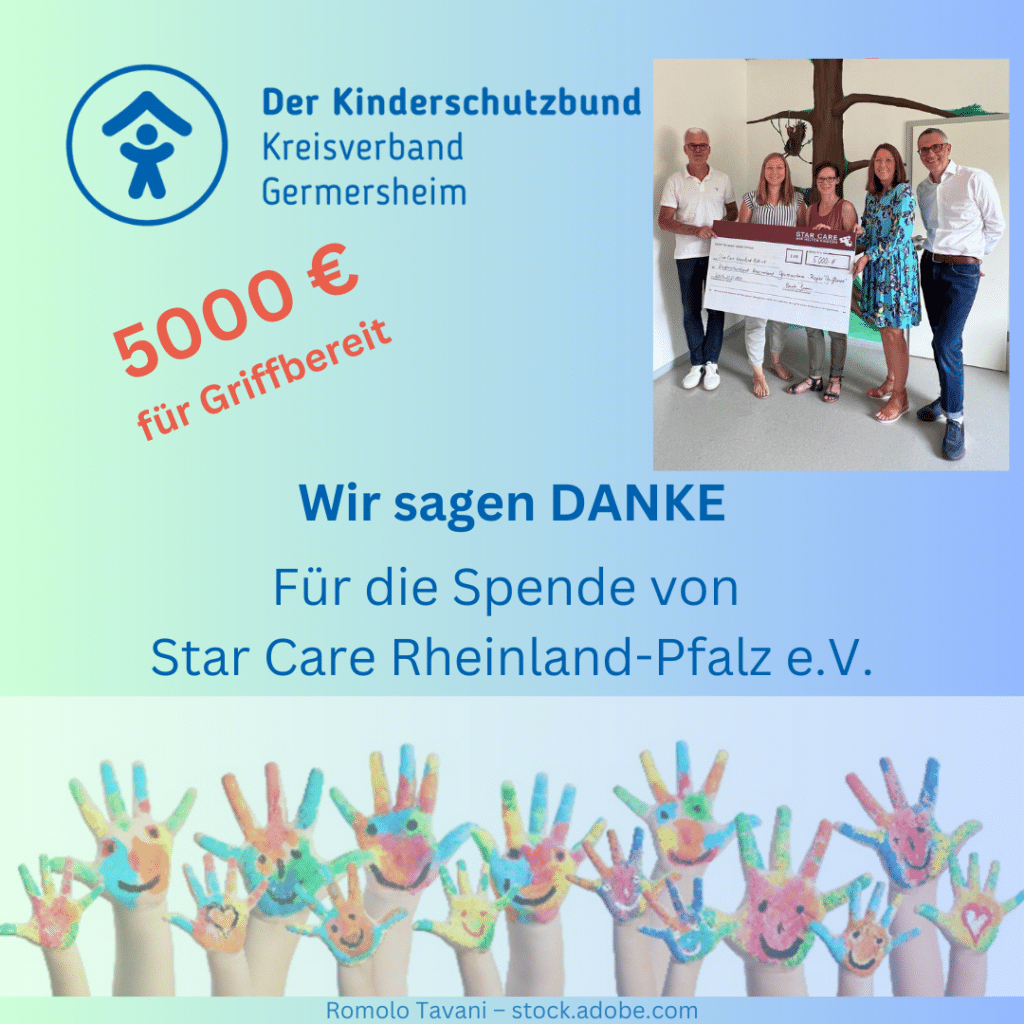 Spendenübergabe - Star Care Rheinland-Pfalz e.V.
