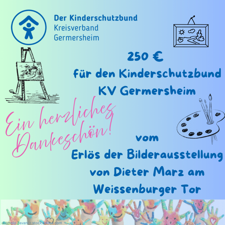 Spende - Erlös der Bilderausstellung von Dieter Marz