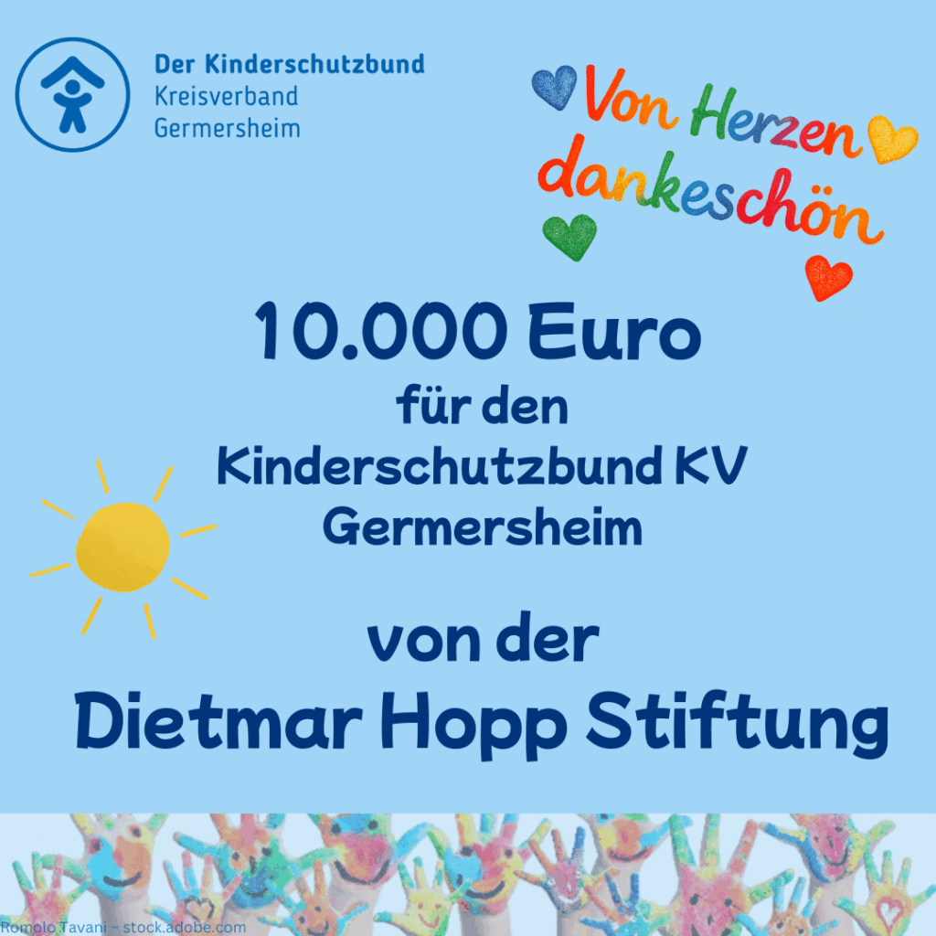 10.000 Euro für den Kinderschutzbund KV Germersheim von der Dietmar Hopp Stiftung